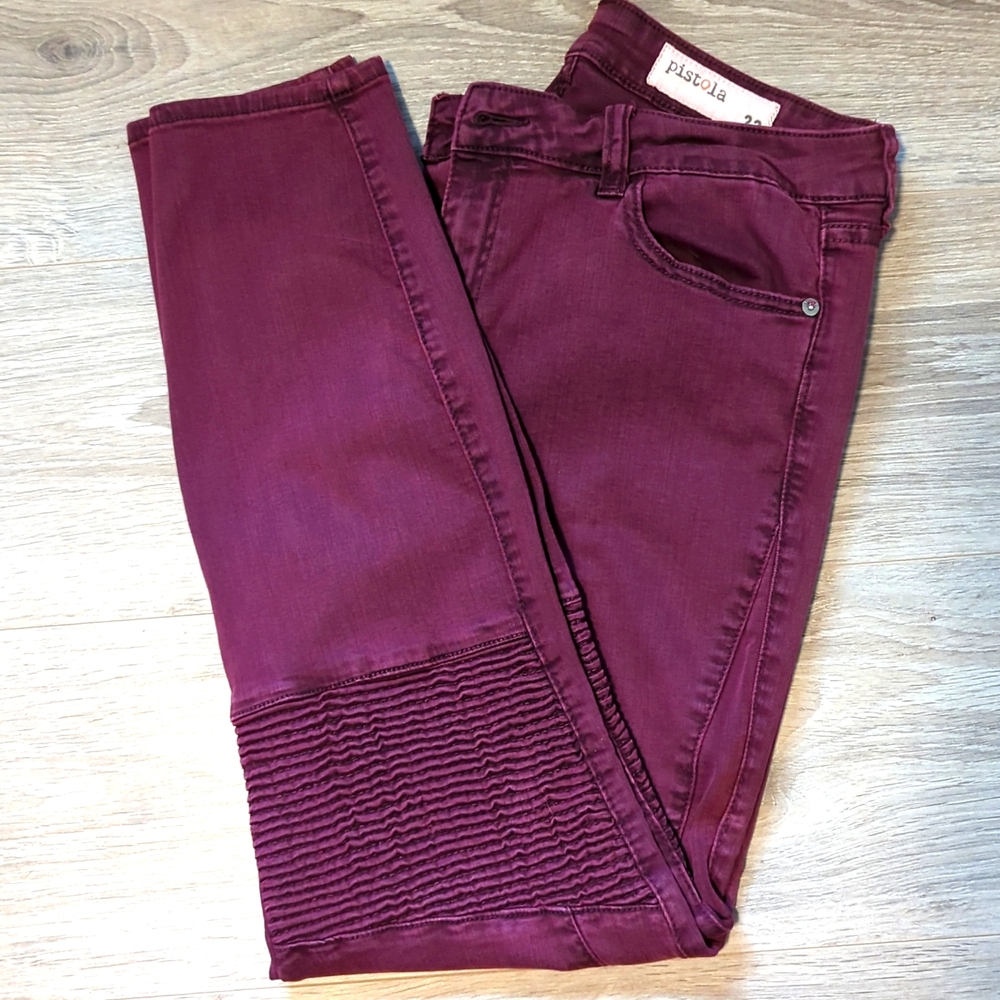 🥳🎉 HOST PICK 🎉🥳 Pistola Moto Style Maroon Pants Size 33